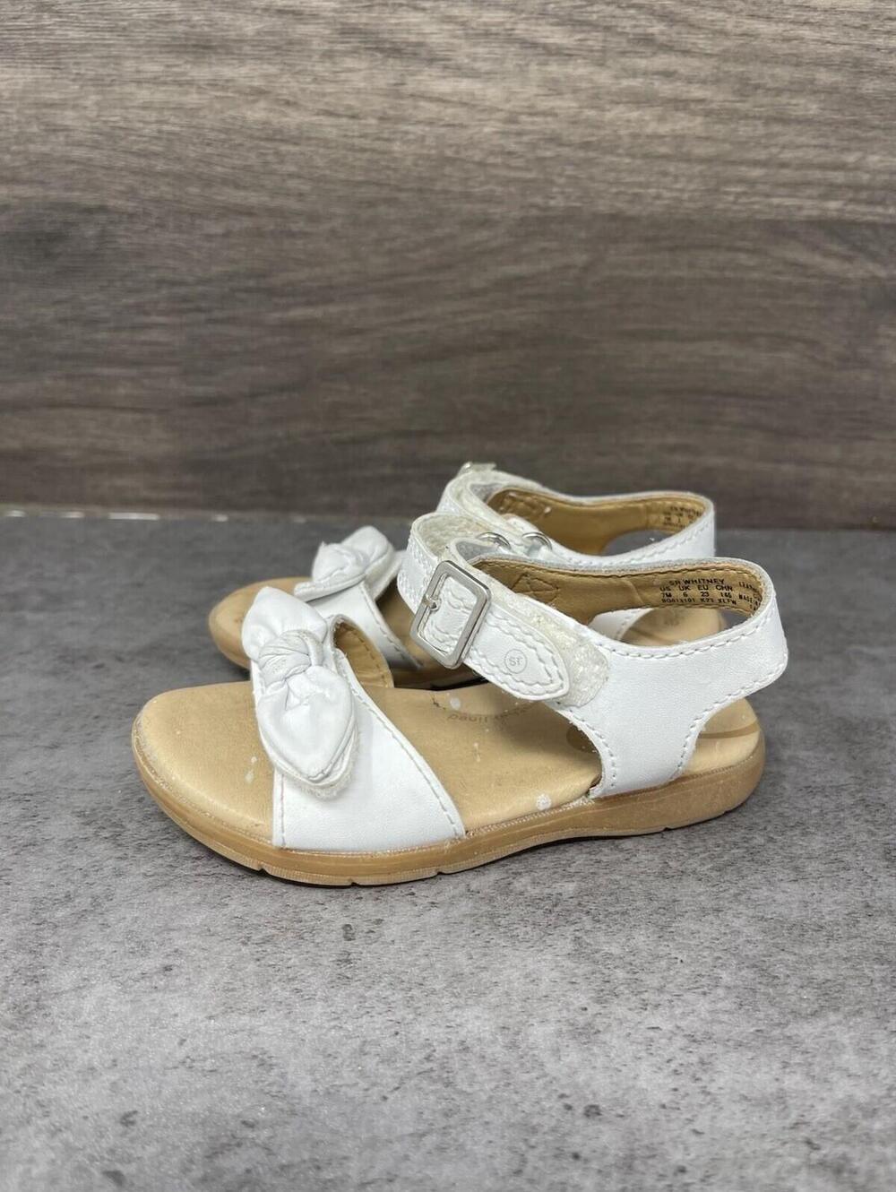 Stride Rite Whitney Sandals Kids Size 7 Toddler White Leather Strap